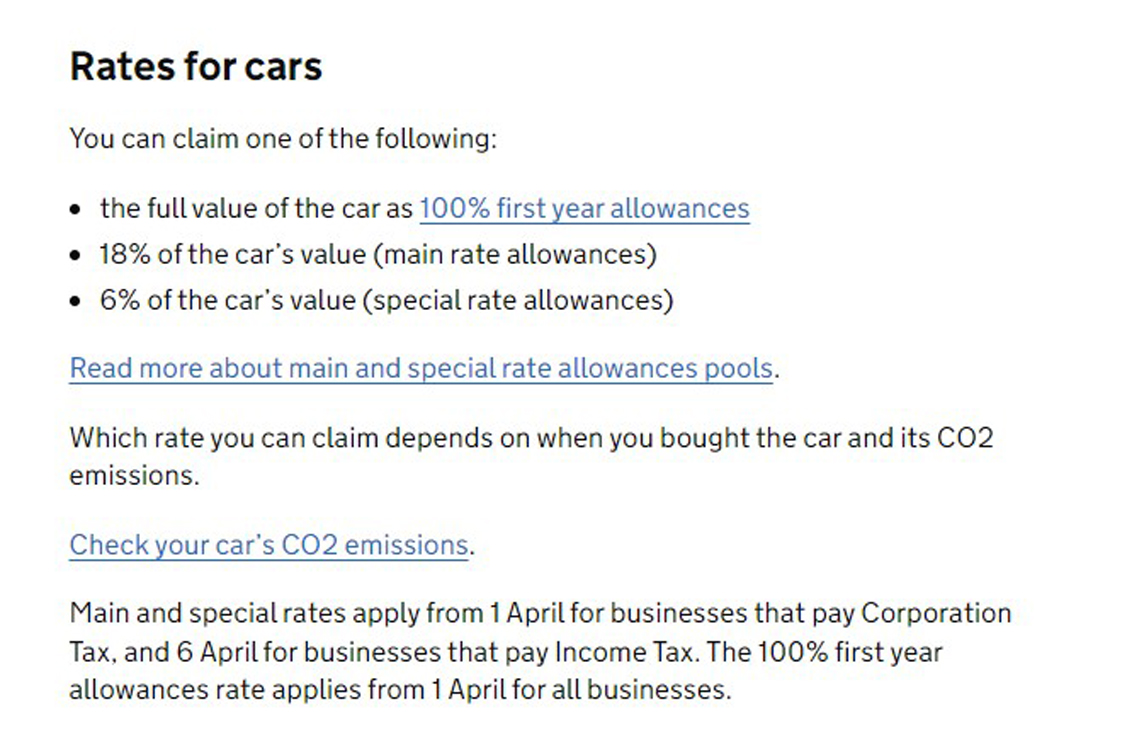 Government rates for capital write down