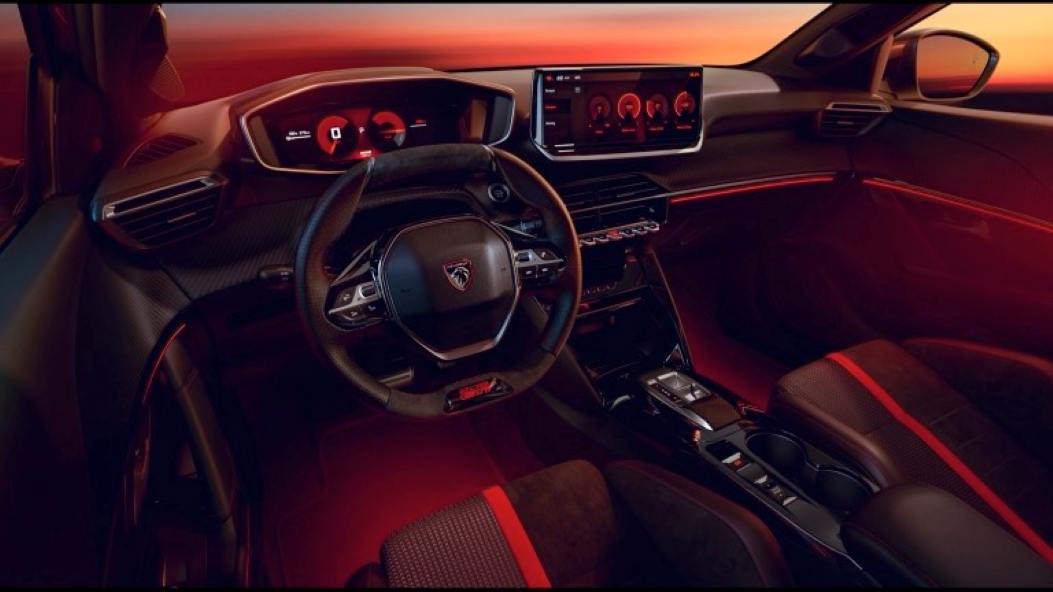 Peugeot e-208 GTi electric car lease interior