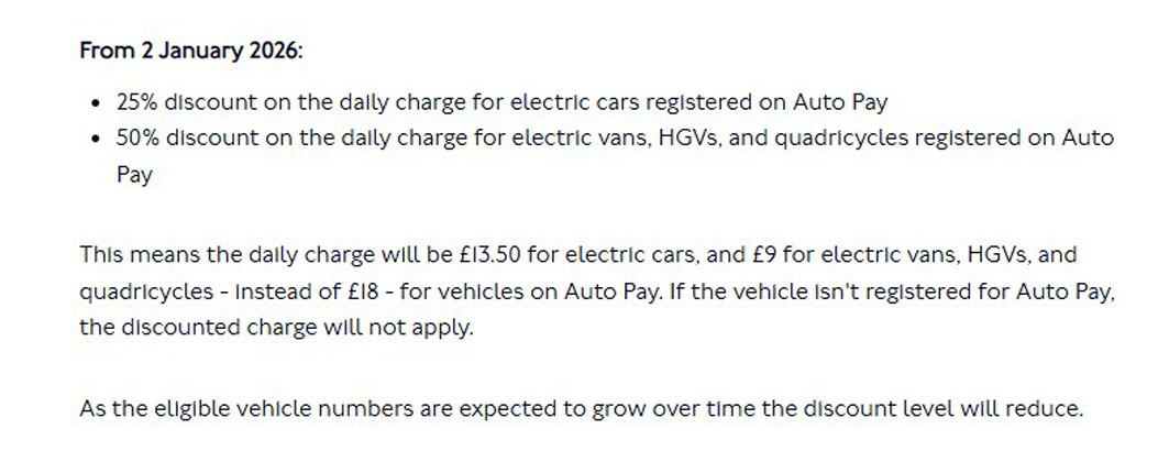  Changes to London Congestion Zone - 2026